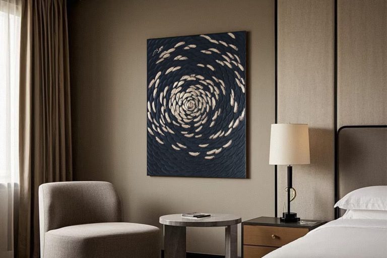 Textile-inspired wall decor for warm, inviting spaces