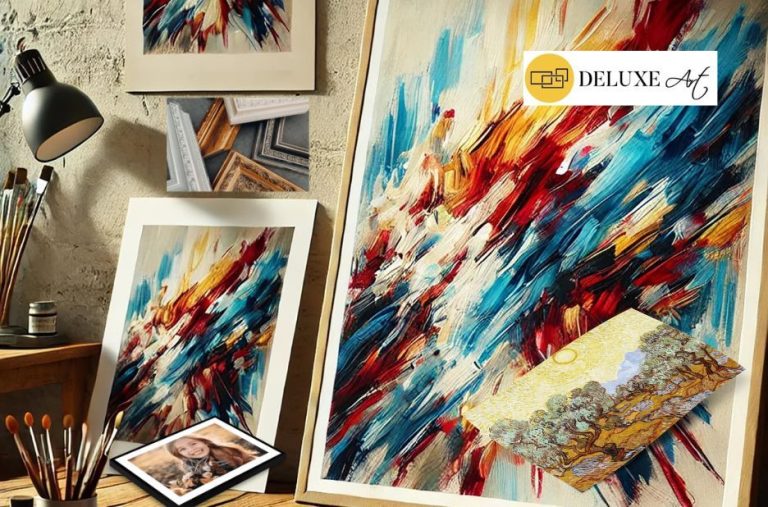 Living room wall art from Deluxe Art to elevate your living space